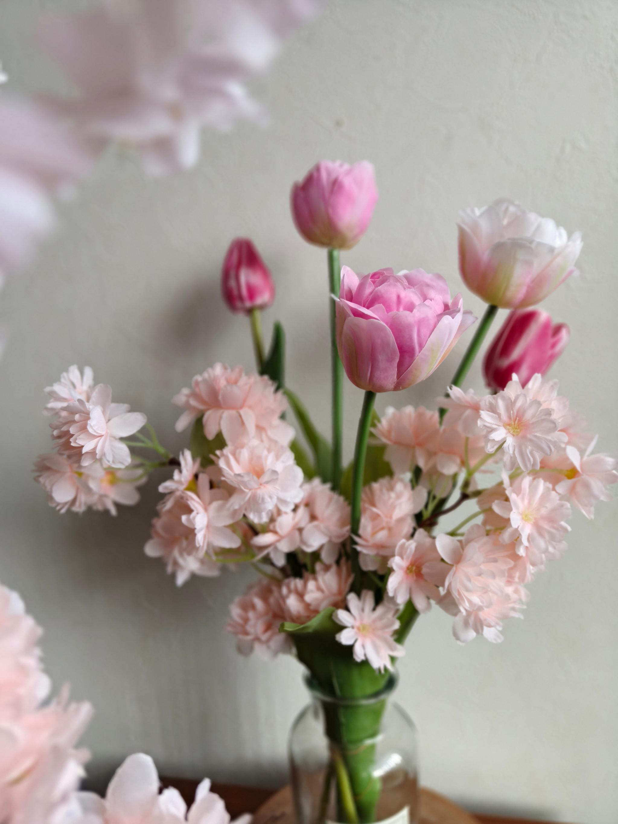 桜とチューリップのブーケ ひなまつり2026 インテリア お祝い花 入学祝い 母の日 店舗装飾 桜2026 新作2026 | 10枚目